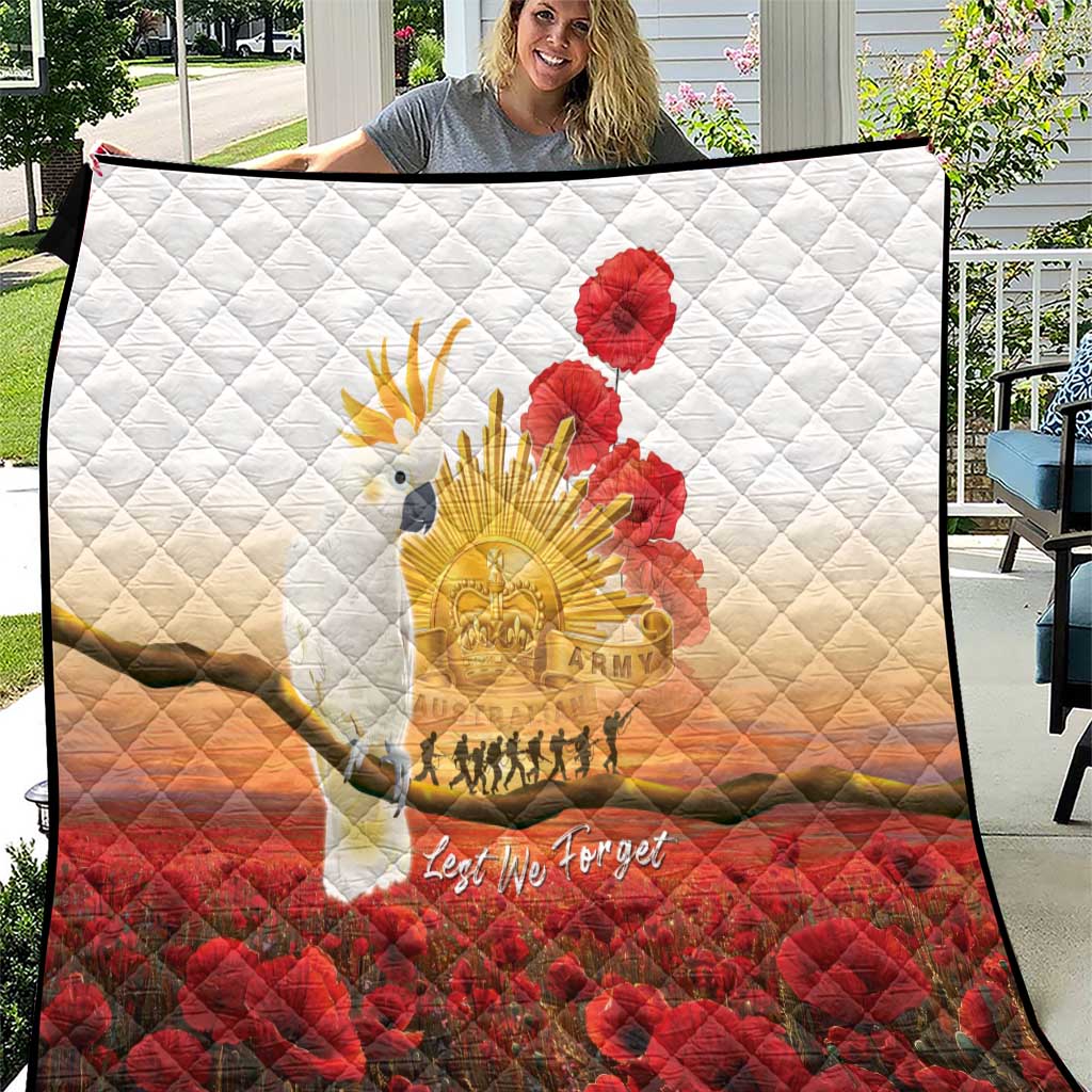 Australia Cockatoo ANZAC Day Quilt Lest We Forget