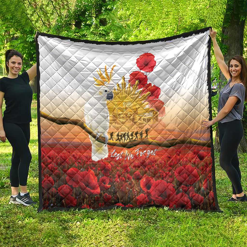 Australia Cockatoo ANZAC Day Quilt Lest We Forget