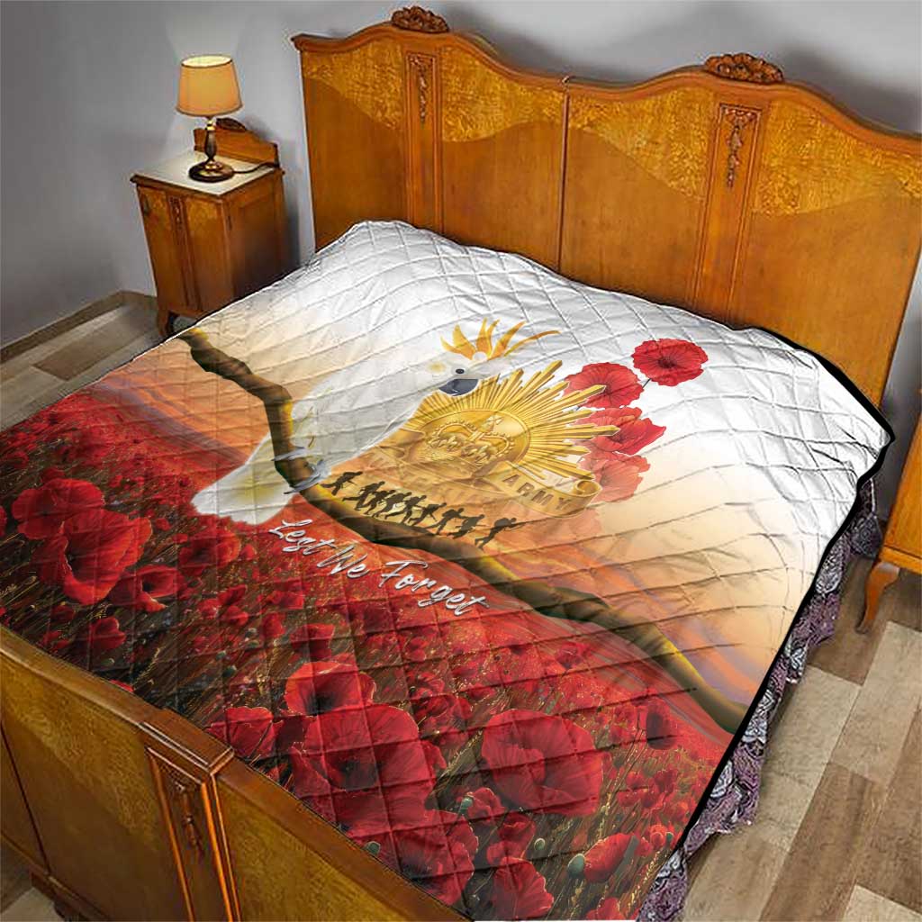 Australia Cockatoo ANZAC Day Quilt Lest We Forget