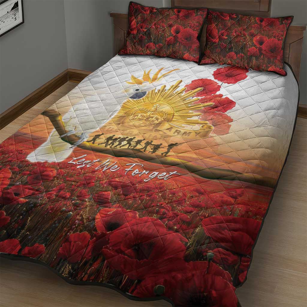 Australia Cockatoo ANZAC Day Quilt Bed Set Lest We Forget