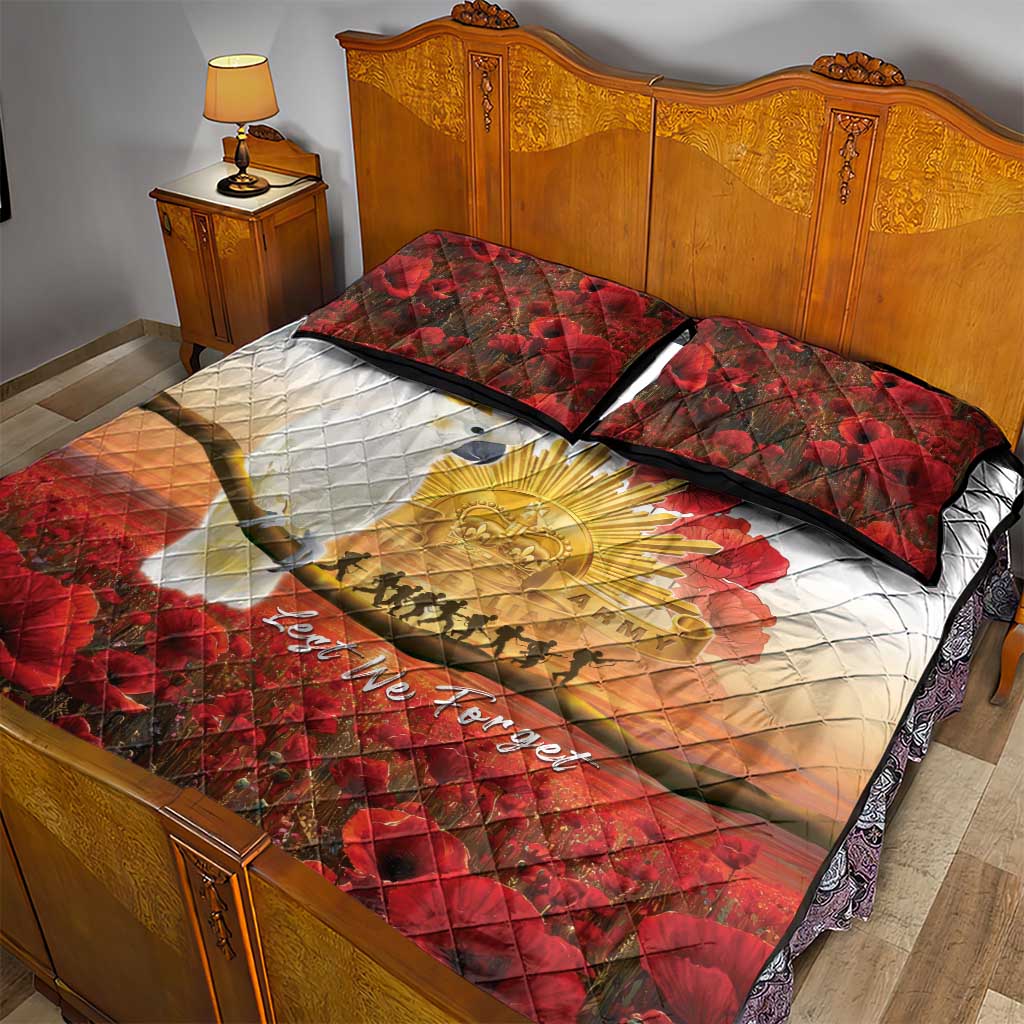 Australia Cockatoo ANZAC Day Quilt Bed Set Lest We Forget