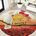 Australia Cockatoo ANZAC Day Round Carpet Lest We Forget