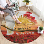 Australia Cockatoo ANZAC Day Round Carpet Lest We Forget