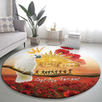 Australia Cockatoo ANZAC Day Round Carpet Lest We Forget