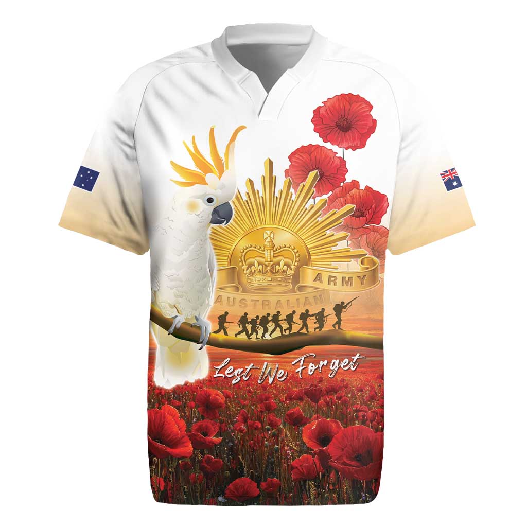 Australia Cockatoo ANZAC Day Rugby Jersey Lest We Forget