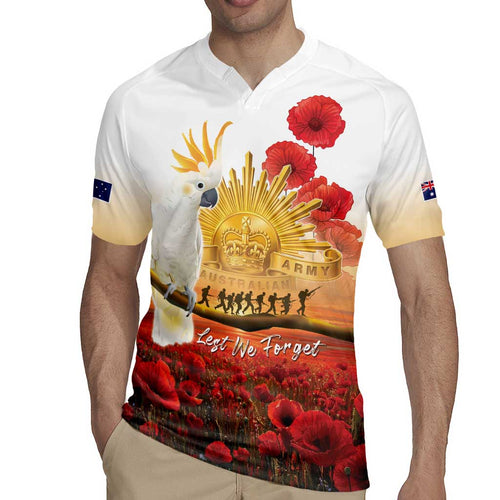 Australia Cockatoo ANZAC Day Rugby Jersey Lest We Forget