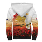 Australia Cockatoo ANZAC Day Sherpa Hoodie Lest We Forget