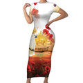 Australia Cockatoo ANZAC Day Short Sleeve Bodycon Dress Lest We Forget