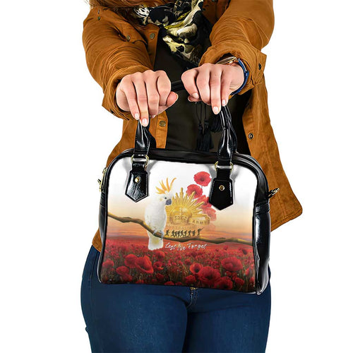 Australia Cockatoo ANZAC Day Shoulder Handbag Lest We Forget