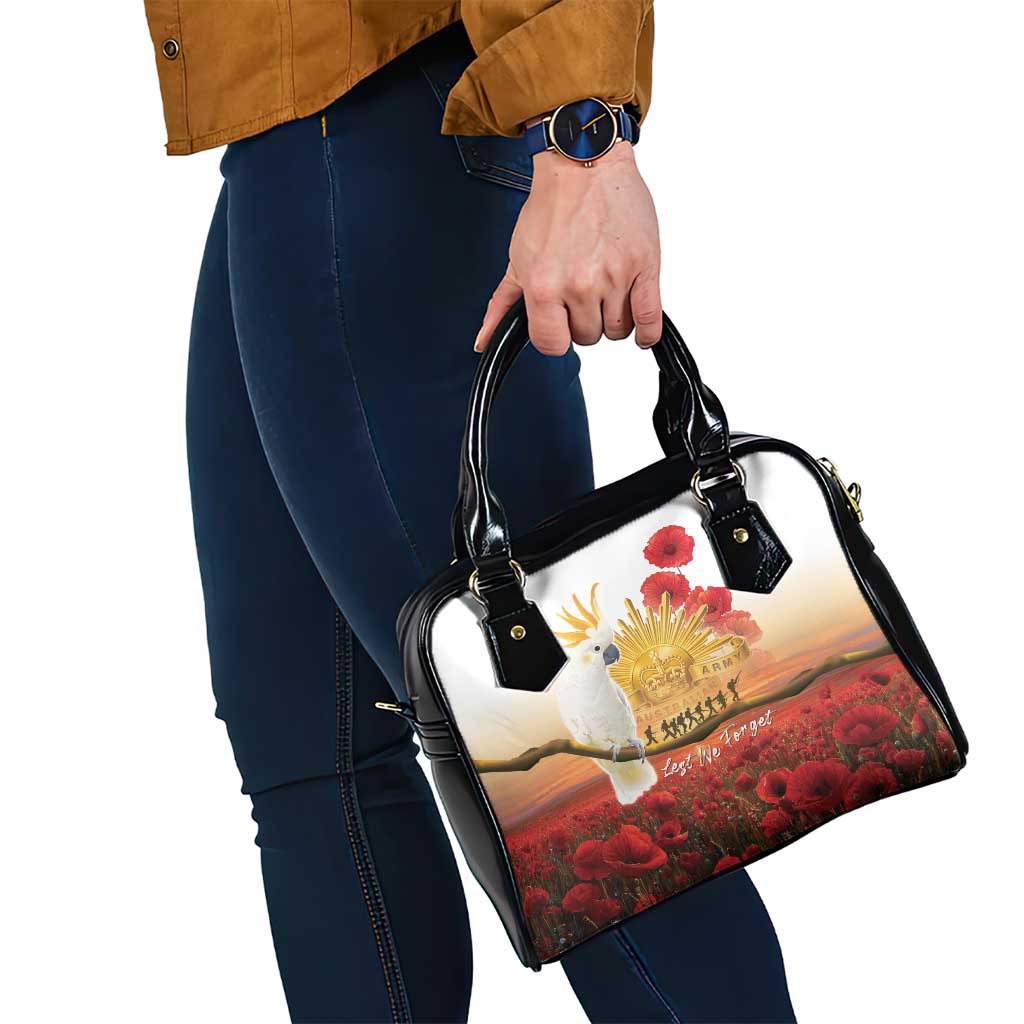 Australia Cockatoo ANZAC Day Shoulder Handbag Lest We Forget