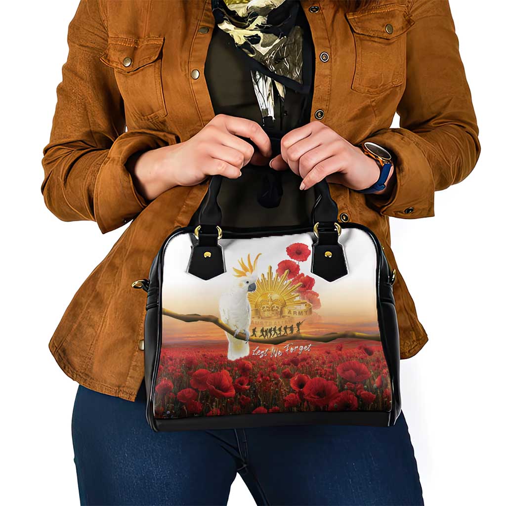 Australia Cockatoo ANZAC Day Shoulder Handbag Lest We Forget