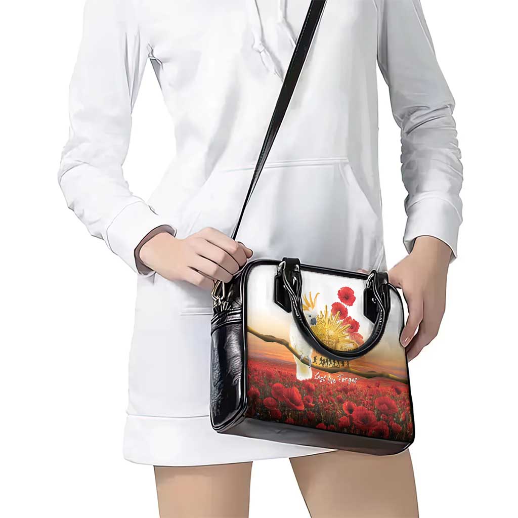 Australia Cockatoo ANZAC Day Shoulder Handbag Lest We Forget