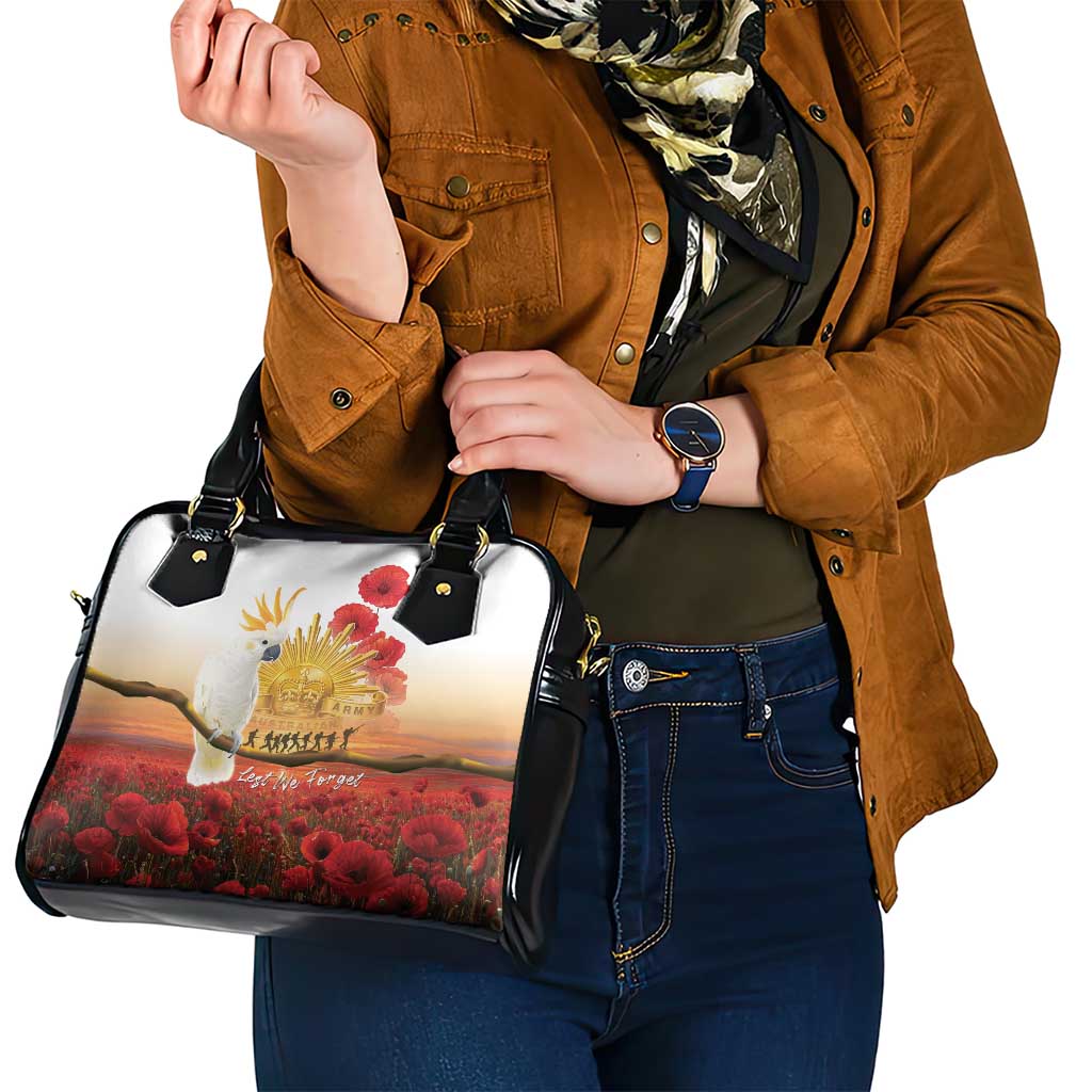 Australia Cockatoo ANZAC Day Shoulder Handbag Lest We Forget