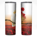 Australia Cockatoo ANZAC Day Skinny Tumbler Lest We Forget