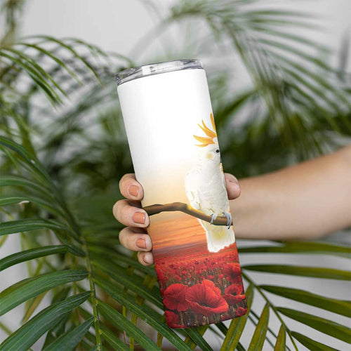 Australia Cockatoo ANZAC Day Skinny Tumbler Lest We Forget