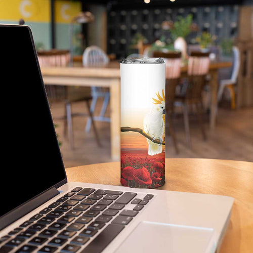Australia Cockatoo ANZAC Day Skinny Tumbler Lest We Forget