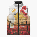Australia Cockatoo ANZAC Day Sleeveless Puffer Jacket Lest We Forget