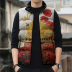 Australia Cockatoo ANZAC Day Sleeveless Puffer Jacket Lest We Forget