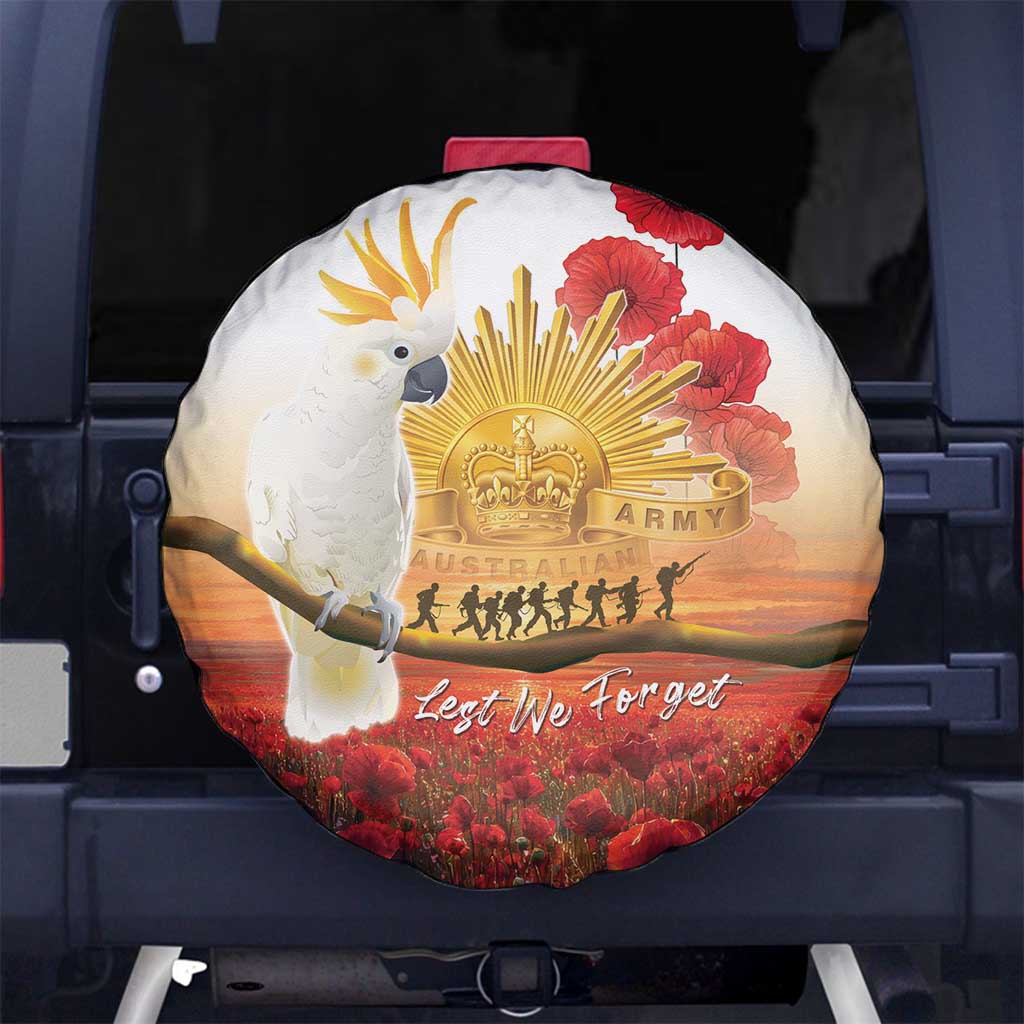 Australia Cockatoo ANZAC Day Spare Tire Cover Lest We Forget
