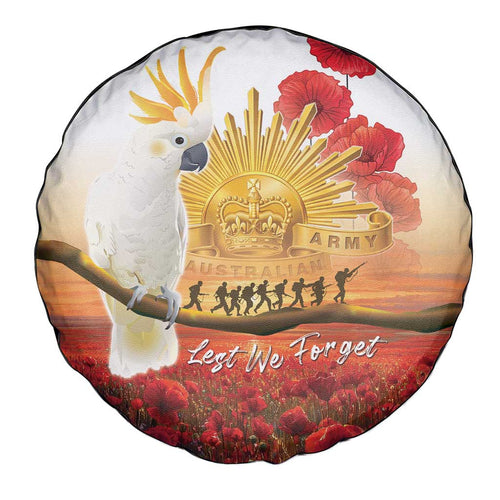 Australia Cockatoo ANZAC Day Spare Tire Cover Lest We Forget