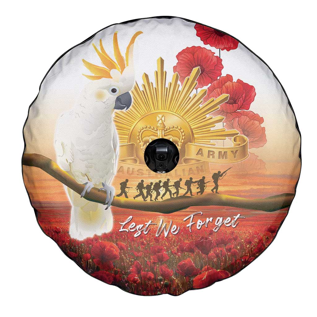 Australia Cockatoo ANZAC Day Spare Tire Cover Lest We Forget