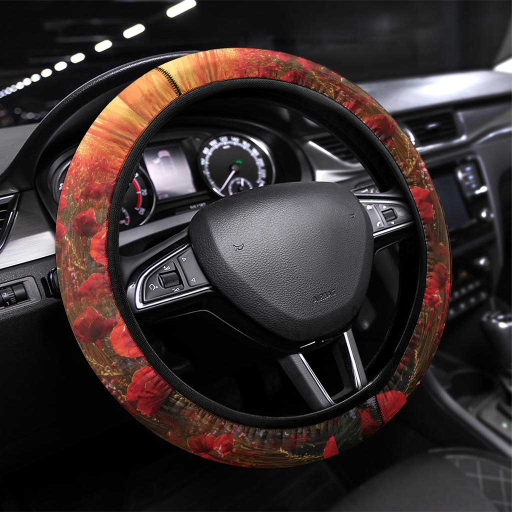 Australia Cockatoo ANZAC Day Steering Wheel Cover Lest We Forget