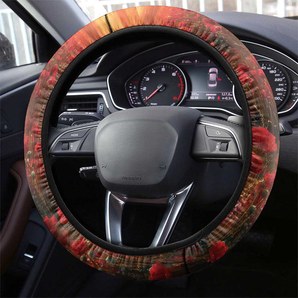 Australia Cockatoo ANZAC Day Steering Wheel Cover Lest We Forget