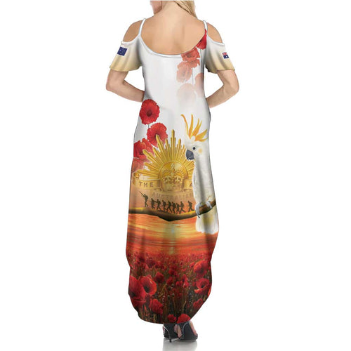 Australia Cockatoo ANZAC Day Summer Maxi Dress Lest We Forget