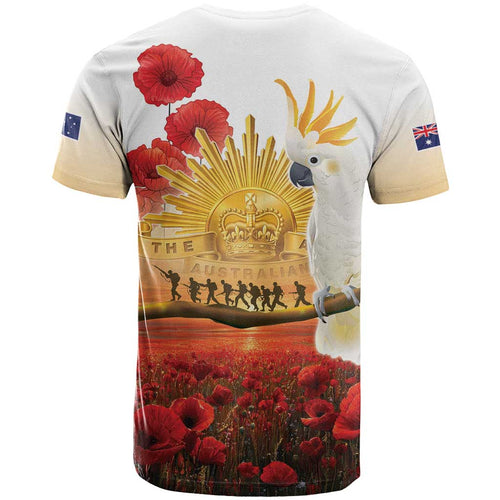 Australia Cockatoo ANZAC Day T Shirt Lest We Forget