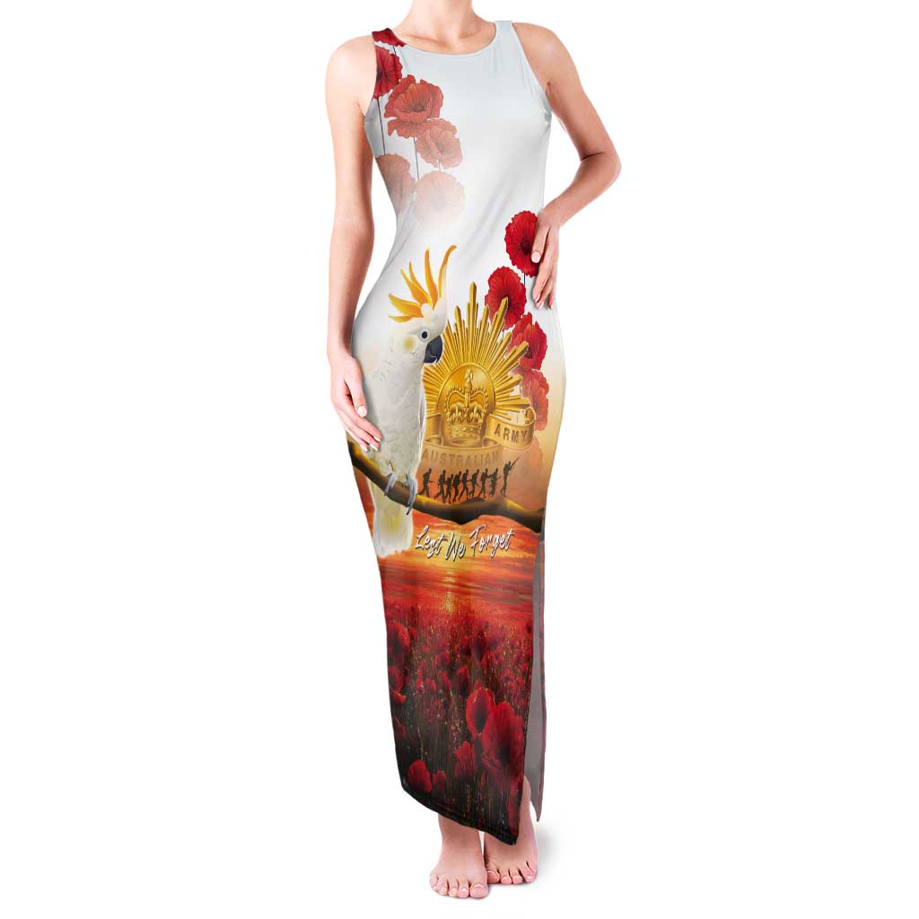Australia Cockatoo ANZAC Day Tank Maxi Dress Lest We Forget