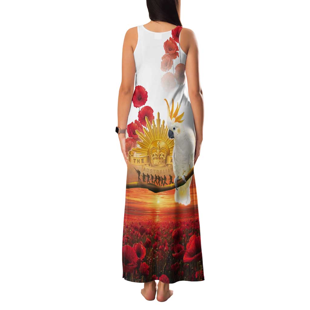 Australia Cockatoo ANZAC Day Tank Maxi Dress Lest We Forget