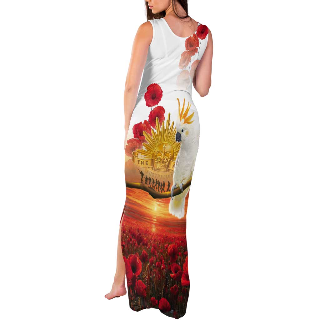 Australia Cockatoo ANZAC Day Tank Maxi Dress Lest We Forget