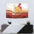 Australia Cockatoo ANZAC Day Tapestry Lest We Forget