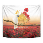 Australia Cockatoo ANZAC Day Tapestry Lest We Forget