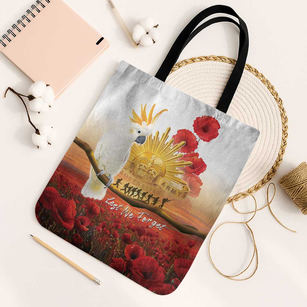 Australia Cockatoo ANZAC Day Tote Bag Lest We Forget