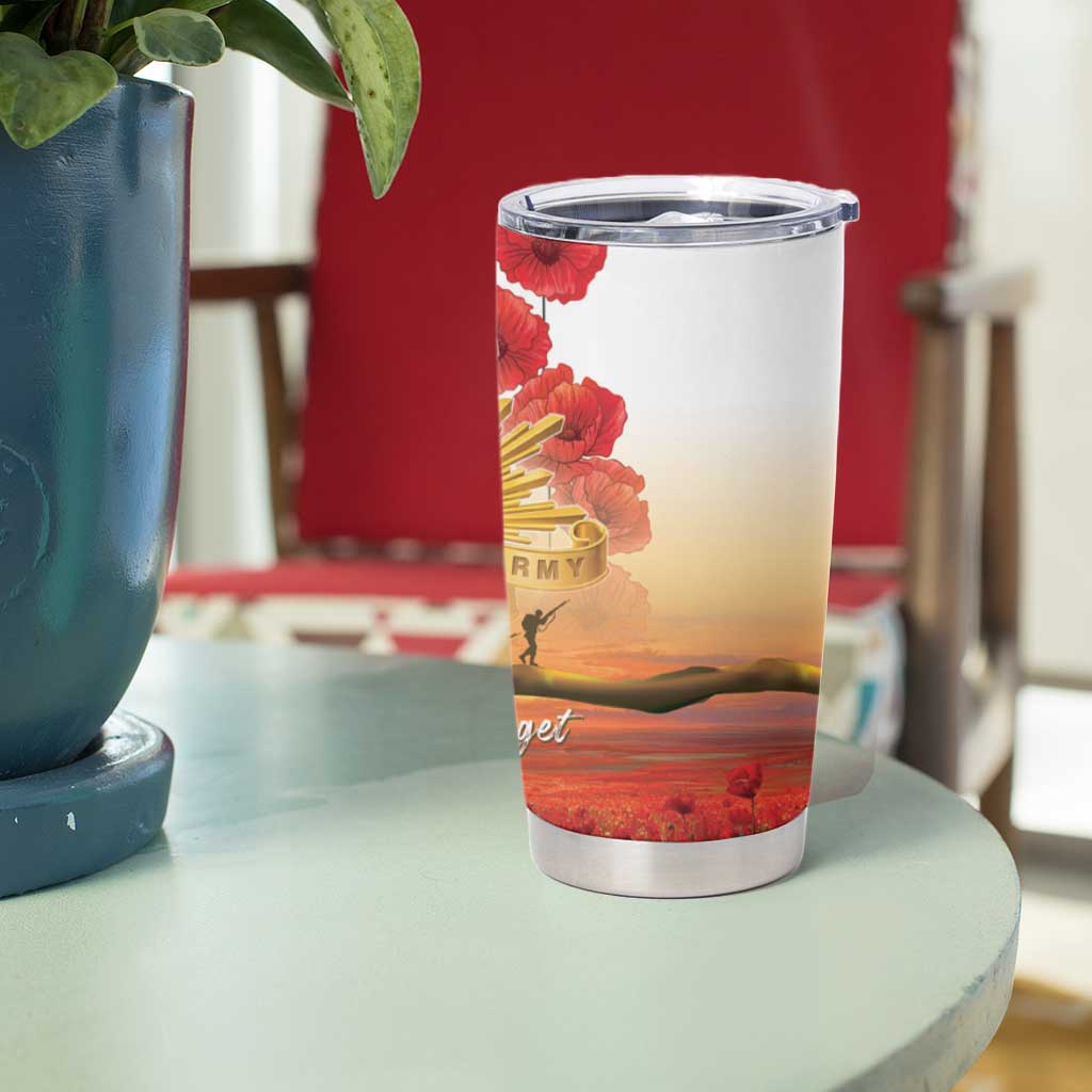 Australia Cockatoo ANZAC Day Tumbler Cup Lest We Forget