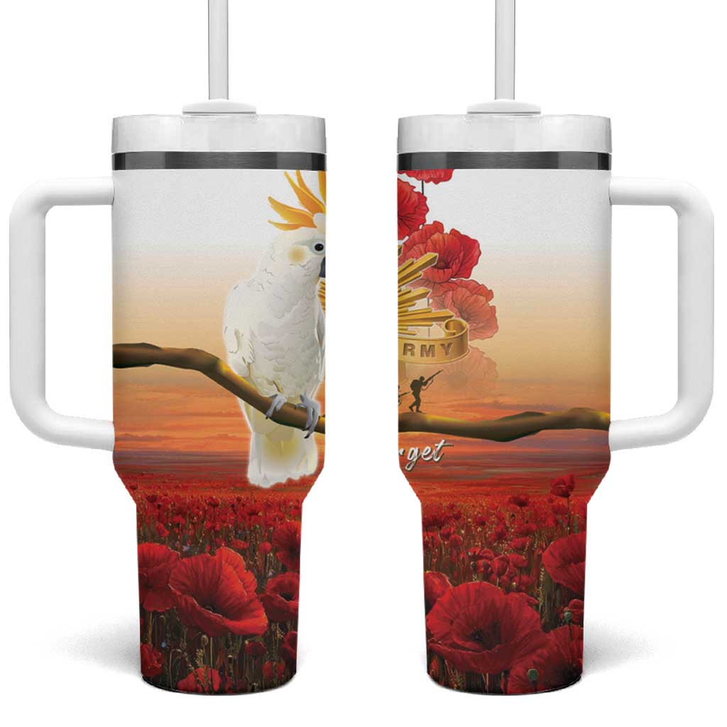 Australia Cockatoo ANZAC Day Tumbler With Handle Lest We Forget