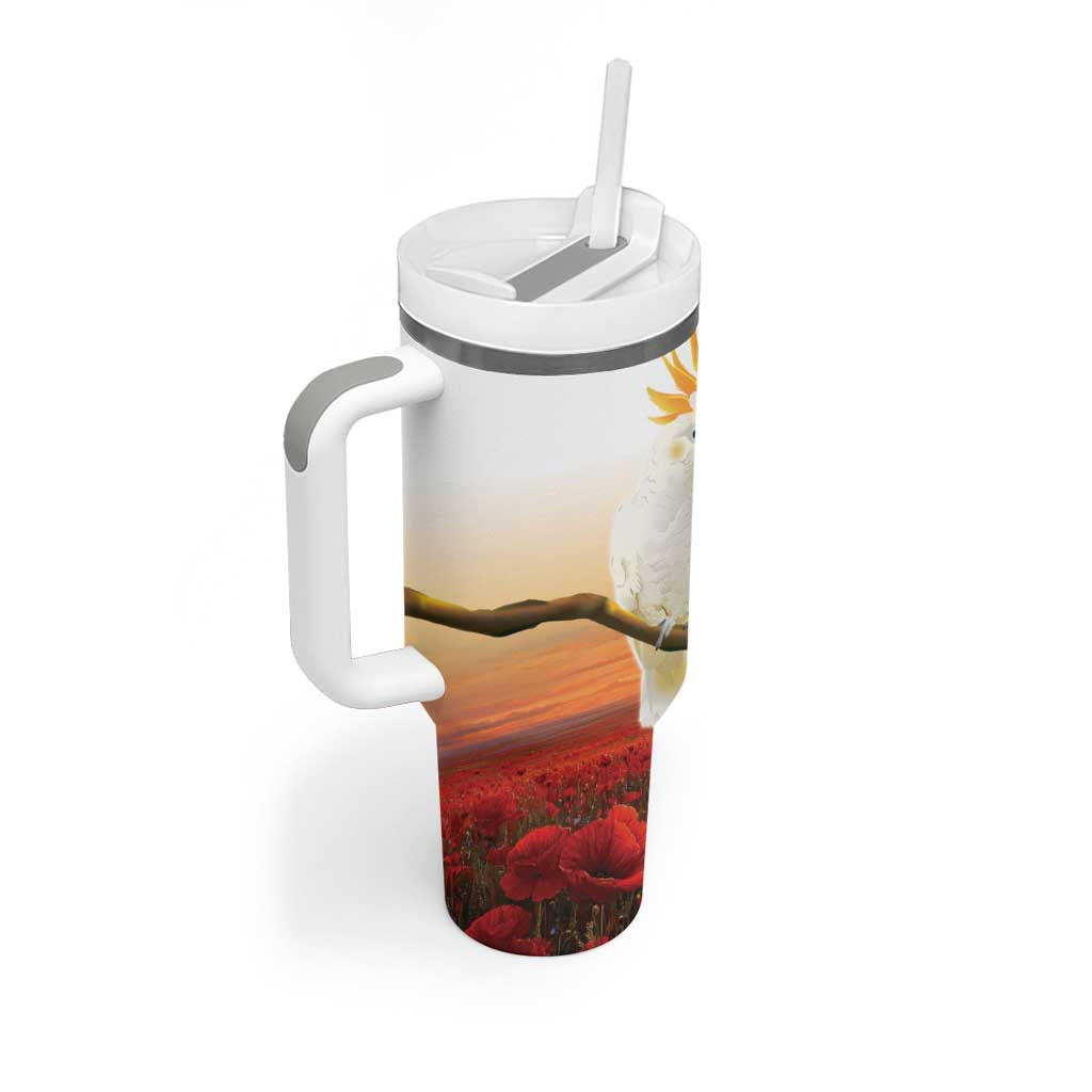 Australia Cockatoo ANZAC Day Tumbler With Handle Lest We Forget
