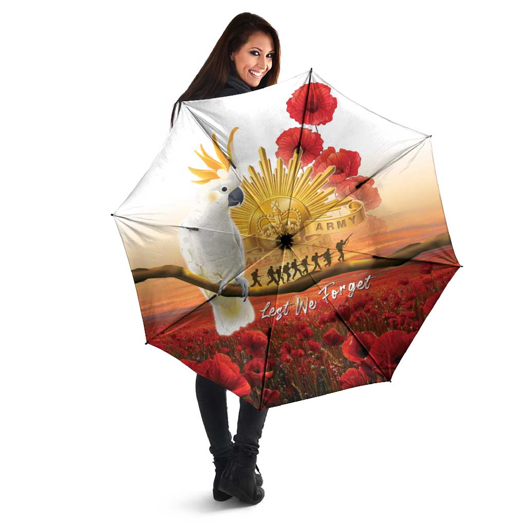 Australia Cockatoo ANZAC Day Umbrella Lest We Forget