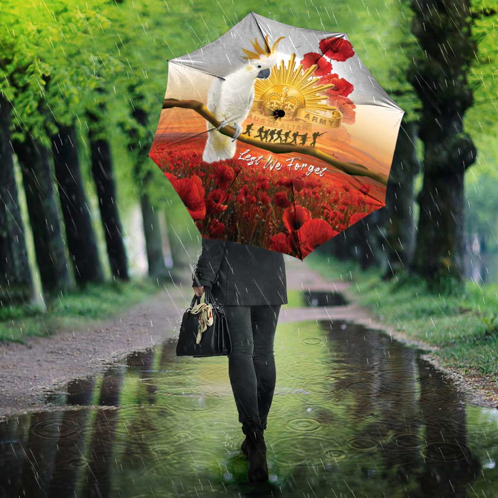 Australia Cockatoo ANZAC Day Umbrella Lest We Forget