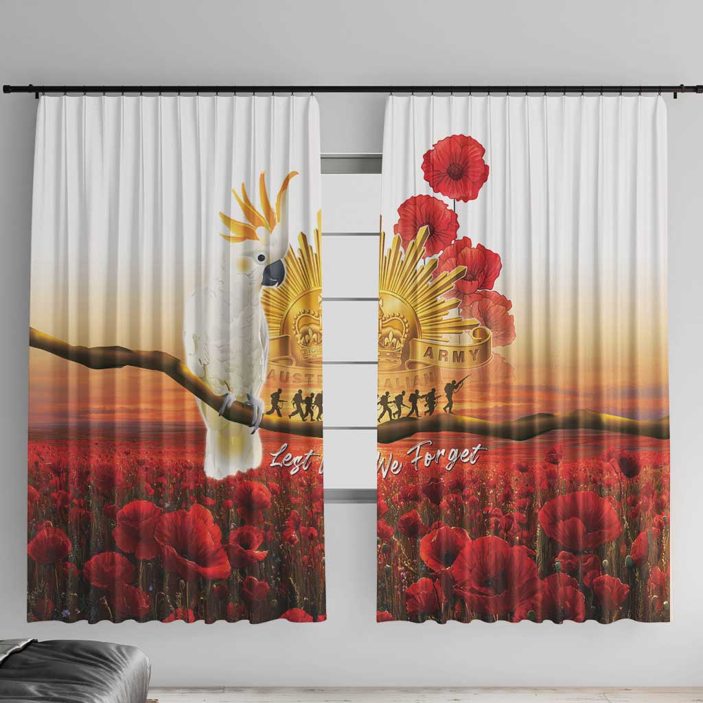 Australia Cockatoo ANZAC Day Window Curtain Lest We Forget