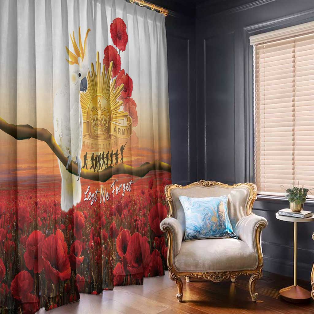 Australia Cockatoo ANZAC Day Window Curtain Lest We Forget