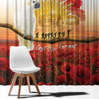 Australia Cockatoo ANZAC Day Window Curtain Lest We Forget