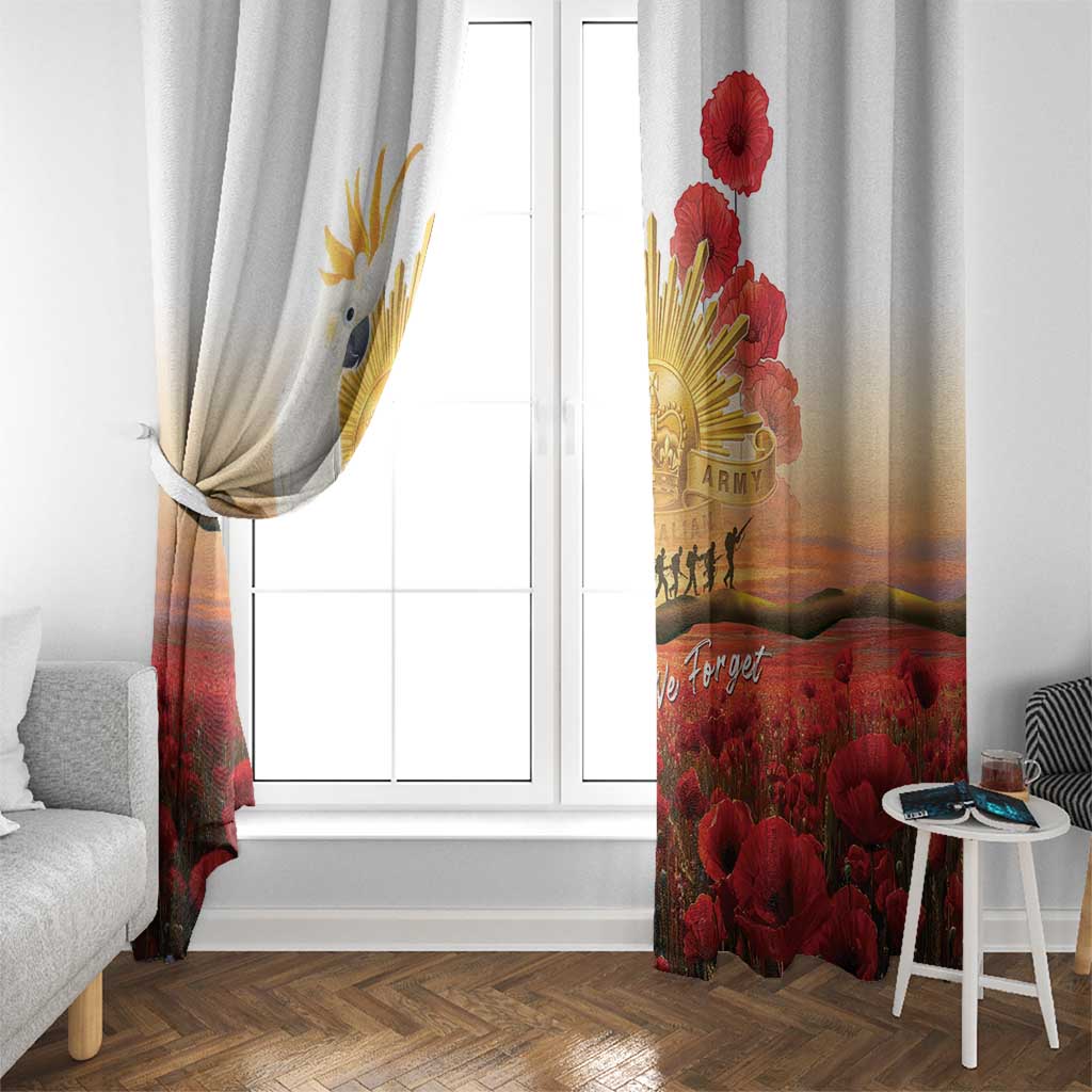 Australia Cockatoo ANZAC Day Window Curtain Lest We Forget