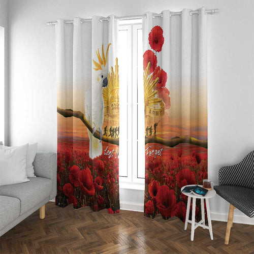 Australia Cockatoo ANZAC Day Window Curtain Lest We Forget