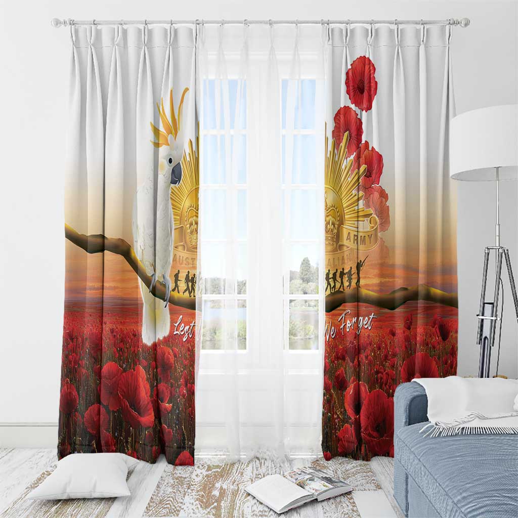 Australia Cockatoo ANZAC Day Window Curtain Lest We Forget