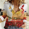 Australia Cockatoo ANZAC Day Women Casual Shirt Lest We Forget