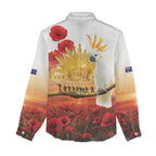 Australia Cockatoo ANZAC Day Women Casual Shirt Lest We Forget