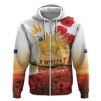 Australia Cockatoo ANZAC Day Zip Hoodie Lest We Forget