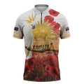Australia Cockatoo ANZAC Day Zipper Polo Shirt Lest We Forget